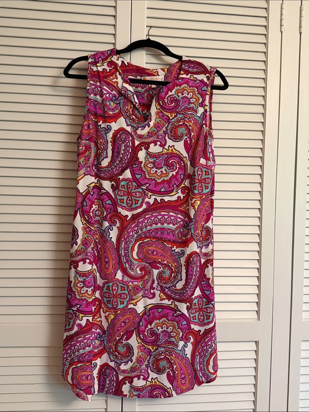 Jude Connally Pink Paisley Sleeveless Shift Dress